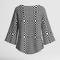Black White Filipino Binakol Motifs Kimono Sleeve Blouse Mabuhay Philippines Festival Kusikus Pattern