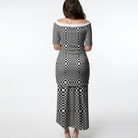 Black White Filipino Binakol Motifs Puletasi Mabuhay Philippines Festival Kusikus Pattern
