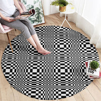 Black White Filipino Binakol Motifs Round Carpet Mabuhay Philippines Festival Kusikus Pattern