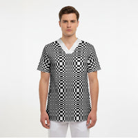 Black White Filipino Binakol Motifs Scrub Top Mabuhay Philippines Festival Kusikus Pattern