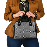 Black White Filipino Binakol Motifs Shoulder Handbag Mabuhay Philippines Festival Kusikus Pattern