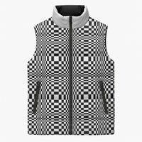 Black White Filipino Binakol Motifs Sleeveless Puffer Jacket Mabuhay Philippines Festival Kusikus Pattern