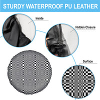 Black White Filipino Binakol Motifs Spare Tire Cover Mabuhay Philippines Festival Kusikus Pattern