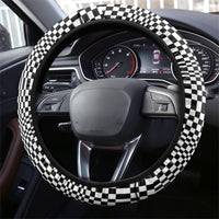 Black White Filipino Binakol Motifs Steering Wheel Cover Mabuhay Philippines Festival Kusikus Pattern