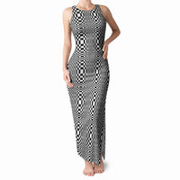 Black White Filipino Binakol Motifs Tank Maxi Dress Mabuhay Philippines Festival Kusikus Pattern