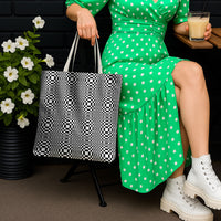 Black White Filipino Binakol Motifs Tote Bag Mabuhay Philippines Festival Kusikus Pattern