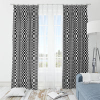 Black White Filipino Binakol Motifs Window Curtain Mabuhay Philippines Festival Kusikus Pattern