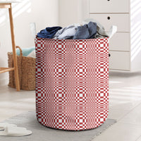 Red White Filipino Binakol Motifs Laundry Basket Mabuhay Philippines Festival Kusikus Pattern
