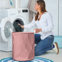 Red White Filipino Binakol Motifs Laundry Basket Mabuhay Philippines Festival Kusikus Pattern