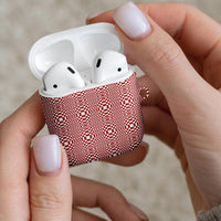 Red White Filipino Binakol Motifs AirPods Case Mabuhay Philippines Festival Kusikus Pattern