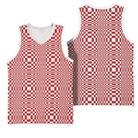 Red White Filipino Binakol Motifs Basketball Jersey Mabuhay Philippines Festival Kusikus Pattern
