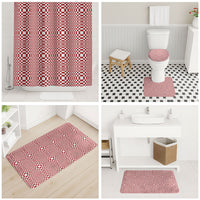 Red White Filipino Binakol Motifs Bathroom Set Mabuhay Philippines Festival Kusikus Pattern