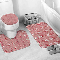 Red White Filipino Binakol Motifs Bathroom Set Mabuhay Philippines Festival Kusikus Pattern