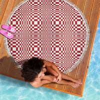 Red White Filipino Binakol Motifs Beach Blanket Mabuhay Philippines Festival Kusikus Pattern