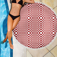 Red White Filipino Binakol Motifs Beach Blanket Mabuhay Philippines Festival Kusikus Pattern
