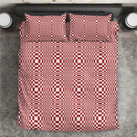 Red White Filipino Binakol Motifs Bedding Set Mabuhay Philippines Festival Kusikus Pattern