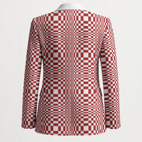 Red White Filipino Binakol Motifs Blazer Mabuhay Philippines Festival Kusikus Pattern