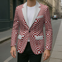 Red White Filipino Binakol Motifs Blazer Mabuhay Philippines Festival Kusikus Pattern