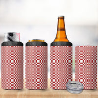 Red White Filipino Binakol Motifs 4 in 1 Can Cooler Tumbler Mabuhay Philippines Festival Kusikus Pattern
