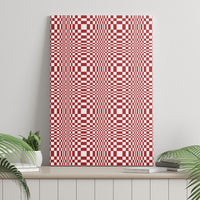 Red White Filipino Binakol Motifs Canvas Wall Art Mabuhay Philippines Festival Kusikus Pattern