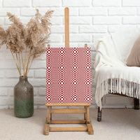 Red White Filipino Binakol Motifs Canvas Wall Art Mabuhay Philippines Festival Kusikus Pattern