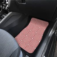 Red White Filipino Binakol Motifs Car Mats Mabuhay Philippines Festival Kusikus Pattern