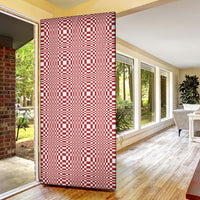 Red White Filipino Binakol Motifs Door Cover Mabuhay Philippines Festival Kusikus Pattern