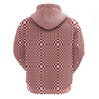 Red White Filipino Binakol Motifs Hoodie Mabuhay Philippines Festival Kusikus Pattern