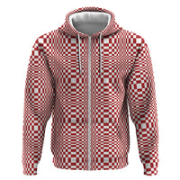 Red White Filipino Binakol Motifs Hoodie Mabuhay Philippines Festival Kusikus Pattern