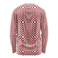 Red White Filipino Binakol Motifs Long Sleeve Shirt Mabuhay Philippines Festival Kusikus Pattern
