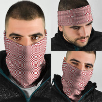 Red White Filipino Binakol Motifs Neck Gaiter Mabuhay Philippines Festival Kusikus Pattern
