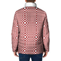 Red White Filipino Binakol Motifs Padded Jacket Mabuhay Philippines Festival Kusikus Pattern