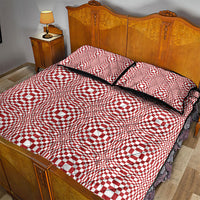 Red White Filipino Binakol Motifs Quilt Bed Set Mabuhay Philippines Festival Kusikus Pattern