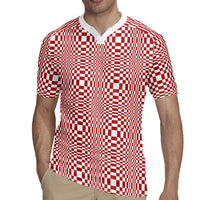 Red White Filipino Binakol Motifs Rugby Jersey Mabuhay Philippines Festival Kusikus Pattern