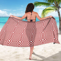 Red White Filipino Binakol Motifs Sarong Mabuhay Philippines Festival Kusikus Pattern