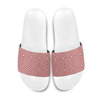 Red White Filipino Binakol Motifs Slide Sandals Mabuhay Philippines Festival Kusikus Pattern