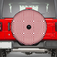 Red White Filipino Binakol Motifs Spare Tire Cover Mabuhay Philippines Festival Kusikus Pattern
