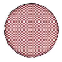 Red White Filipino Binakol Motifs Spare Tire Cover Mabuhay Philippines Festival Kusikus Pattern