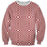 Red White Filipino Binakol Motifs Sweatshirt Mabuhay Philippines Festival Kusikus Pattern