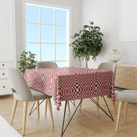 Red White Filipino Binakol Motifs Tablecloth Mabuhay Philippines Festival Kusikus Pattern