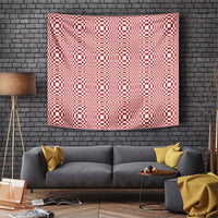 Red White Filipino Binakol Motifs Tapestry Mabuhay Philippines Festival Kusikus Pattern