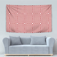 Red White Filipino Binakol Motifs Tapestry Mabuhay Philippines Festival Kusikus Pattern
