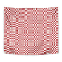 Red White Filipino Binakol Motifs Tapestry Mabuhay Philippines Festival Kusikus Pattern