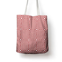 Red White Filipino Binakol Motifs Tote Bag Mabuhay Philippines Festival Kusikus Pattern