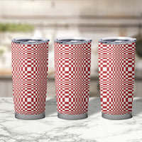 Red White Filipino Binakol Motifs Tumbler Cup Mabuhay Philippines Festival Kusikus Pattern