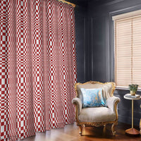 Red White Filipino Binakol Motifs Window Curtain Mabuhay Philippines Festival Kusikus Pattern