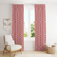 Red White Filipino Binakol Motifs Window Curtain Mabuhay Philippines Festival Kusikus Pattern