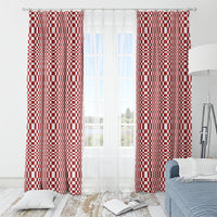 Red White Filipino Binakol Motifs Window Curtain Mabuhay Philippines Festival Kusikus Pattern