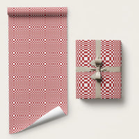 Red White Filipino Binakol Motifs Wrapping Paper Mabuhay Philippines Festival Kusikus Pattern