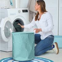 Cyan Filipino Binakol Motifs Laundry Basket Mabuhay Philippines Festival Kusikus Pattern